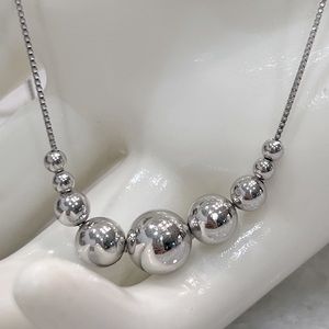 Sterling Silver Floating Balls Adjustable Necklace